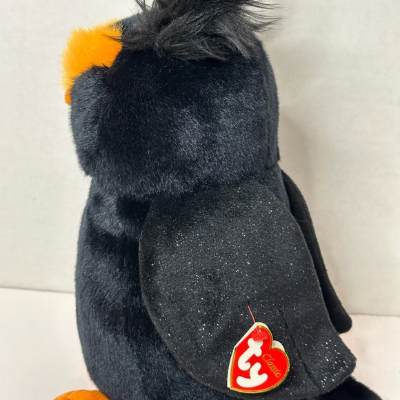 TY Classic Plush Owl Black Orange Fogs with tags 9 inches tall 2008 - Picture 2 of 6
